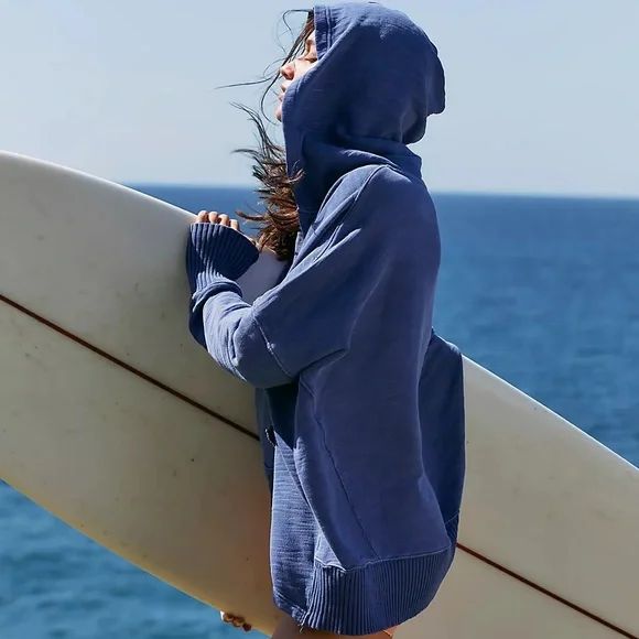 FREE PEOPLE Solid Honey Dove Pullover in African Violet S - Picture 2 of 6